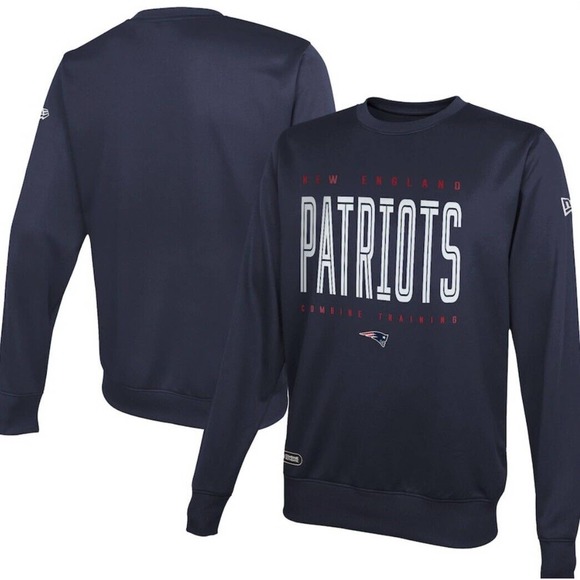 New Era Men's New England Patriots Combine Top Pick Navy Crew Sweatshirt Medium - Picture 1 of 3